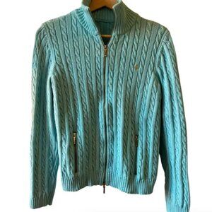 Vintage Ralph Lauren Cable Knit Zip Up Sweater